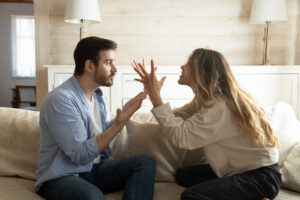 Couple engaging in a disagreement