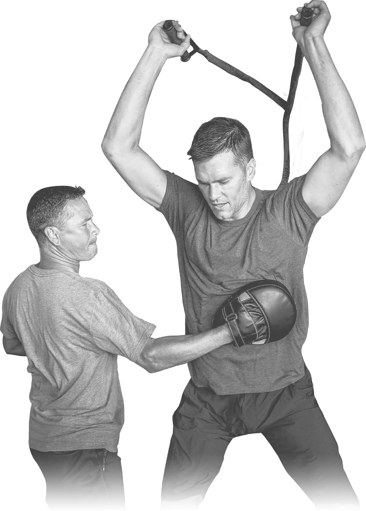 Tom Brady and Alex Guerrero workout